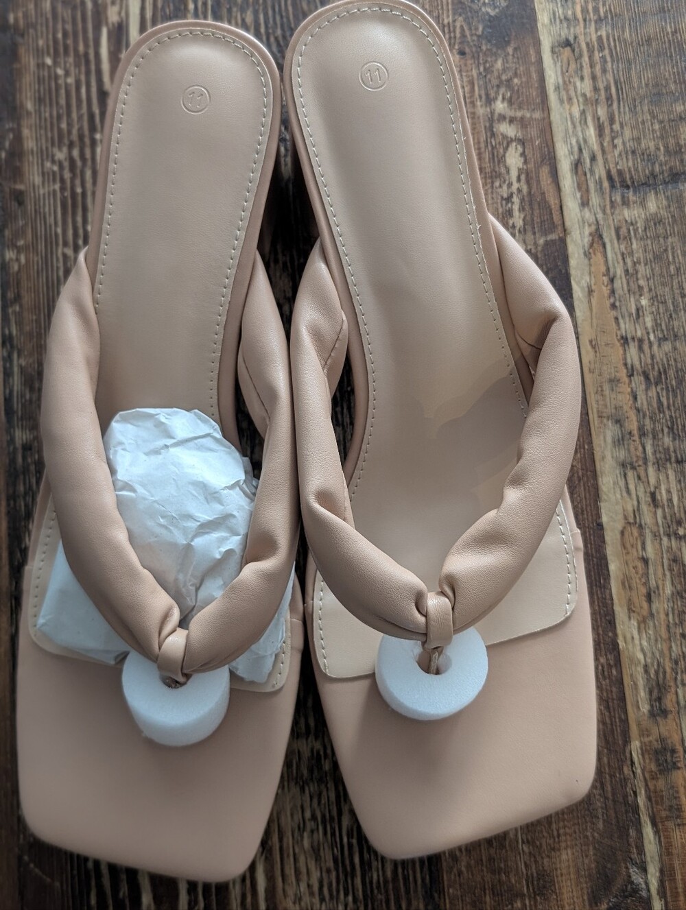 Womens Nude Padded Thong Sandals - Neutral Tan. Never Worn